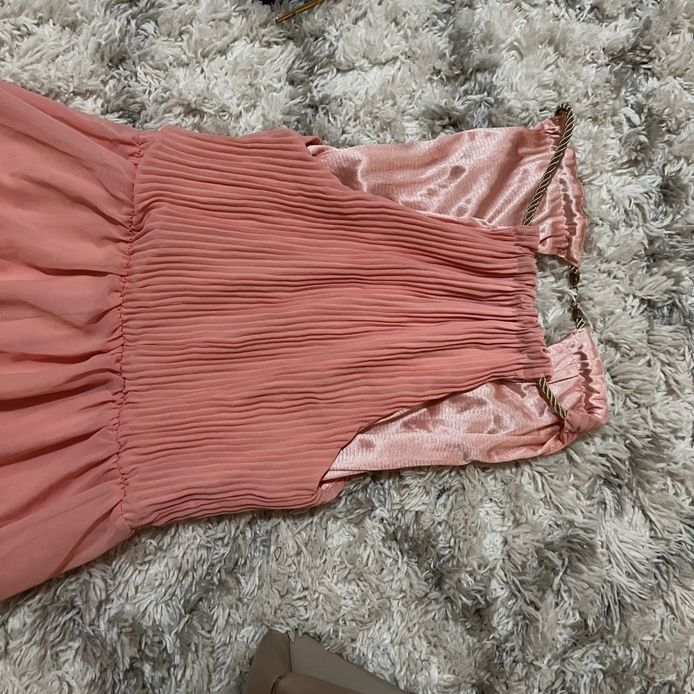 Chiffon rose gold long dress - Picture 6 of 6